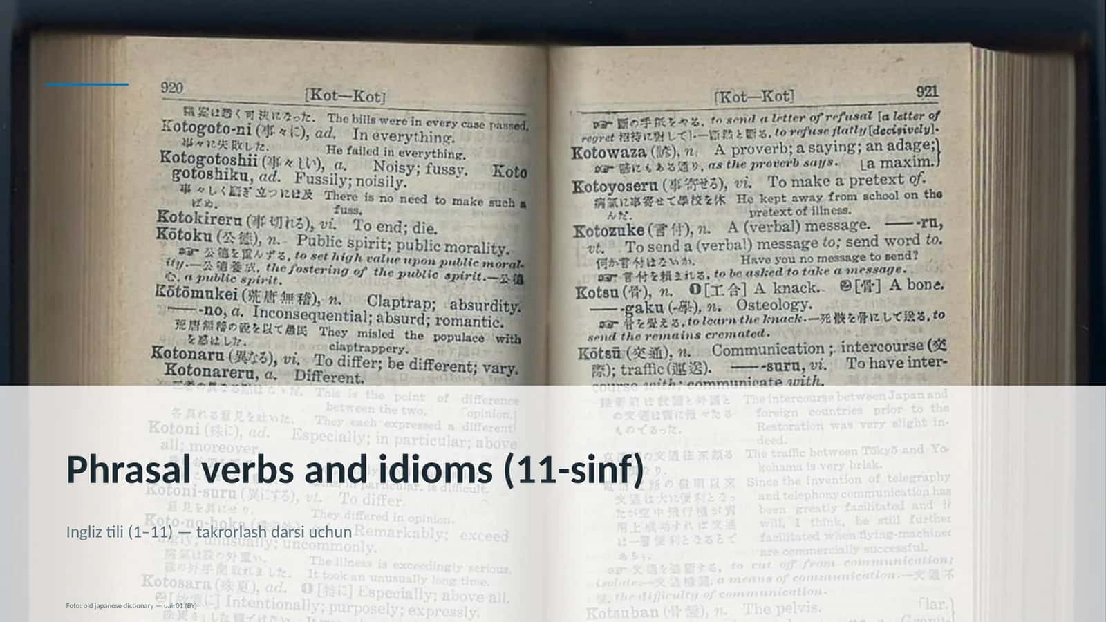 Phrasal verbs and idioms (11-sinf) 1