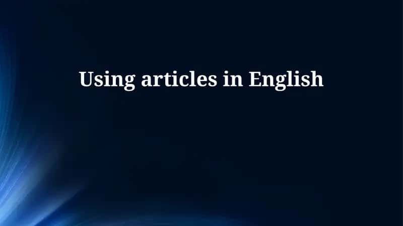 Articles in English 1