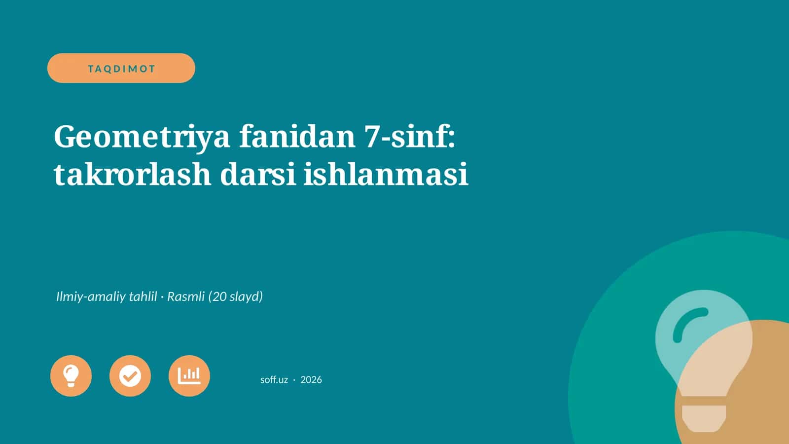 Geometriya fanidan 7-sinf: takrorlash darsi ishlanmasi 1