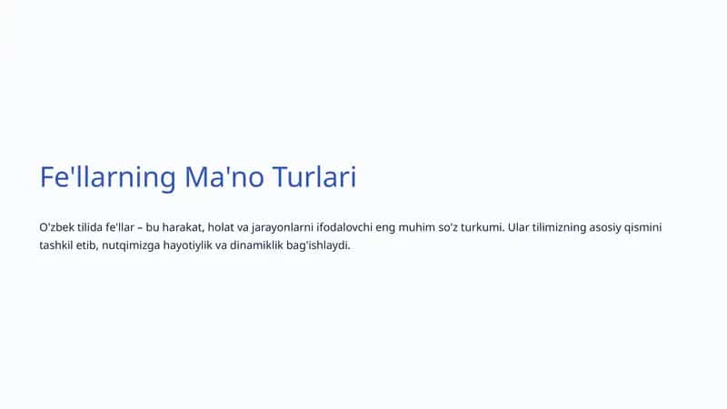 Fe'llarning Ma'no Turlari 1