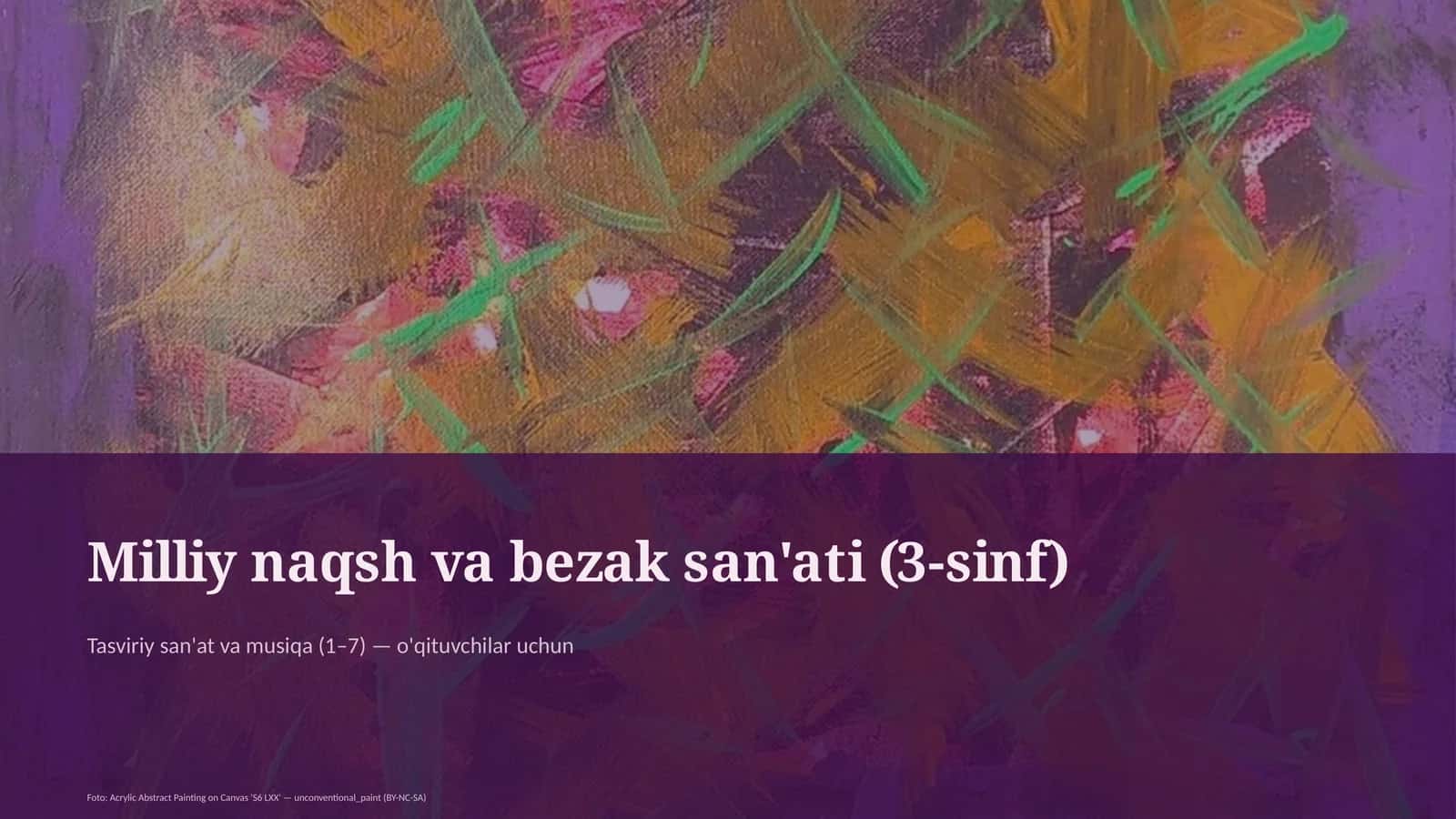Milliy naqsh va bezak san'ati (3-sinf) 1