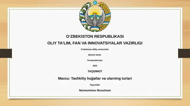 Tashkiliy hujjatlar va ularning turlari 1