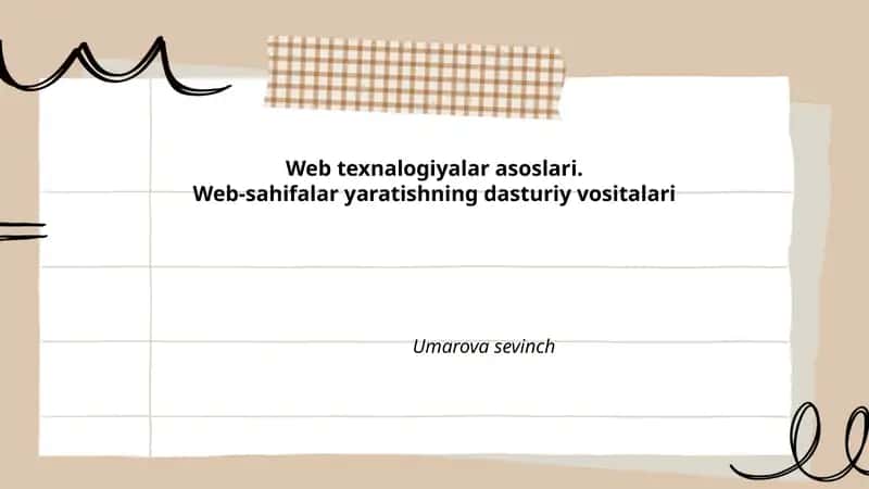 Web texnalogiyalar asoslari 1