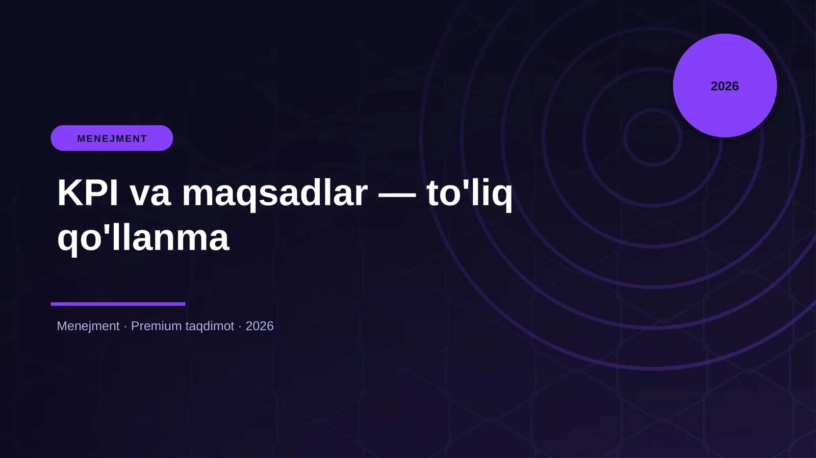 KPI va maqsadlar — to'liq qo'llanma 1