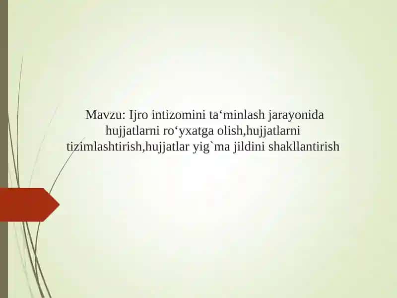 Ijro intizomini ta‘minlash jarayoni