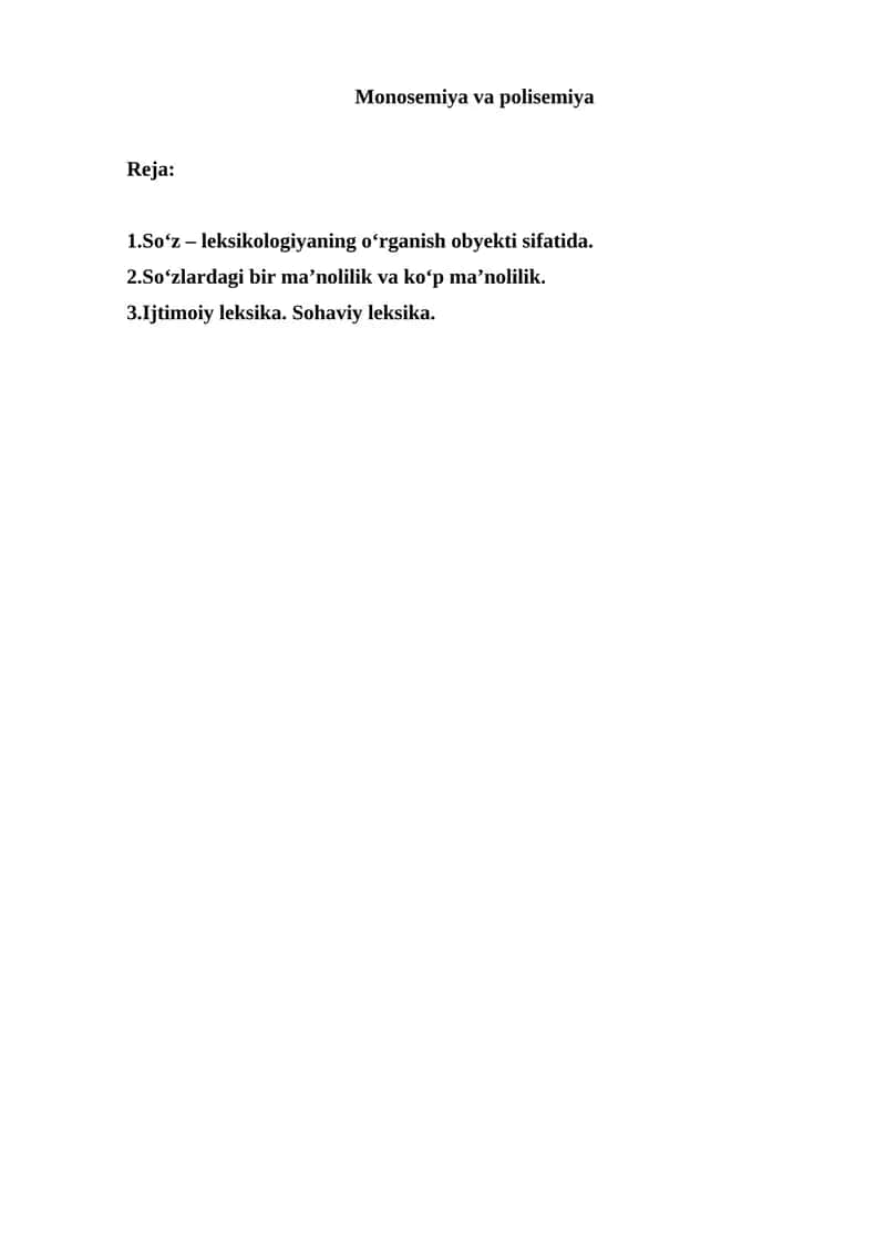 Monosemiya va polisemiya 1