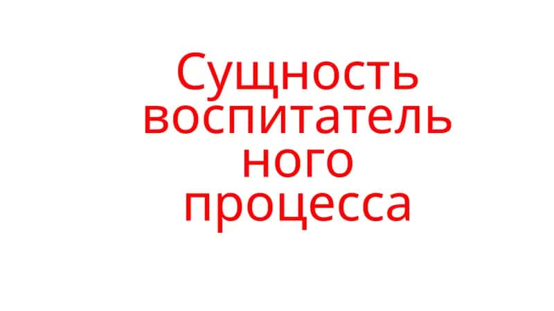 Сущность воспитательного процесса 1