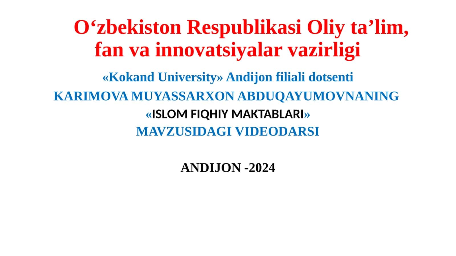 ISLOM FIQHIY MAKTABLARI 1