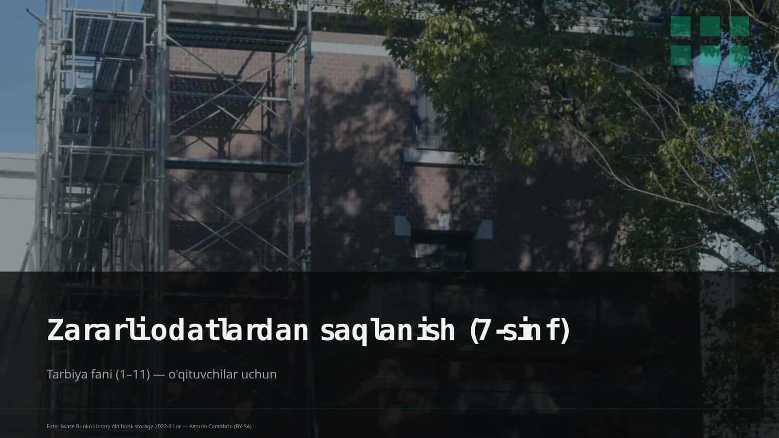 Zararli odatlardan saqlanish (7-sinf) 1