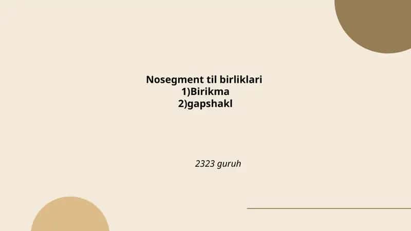 Nosegment til birliklari 1