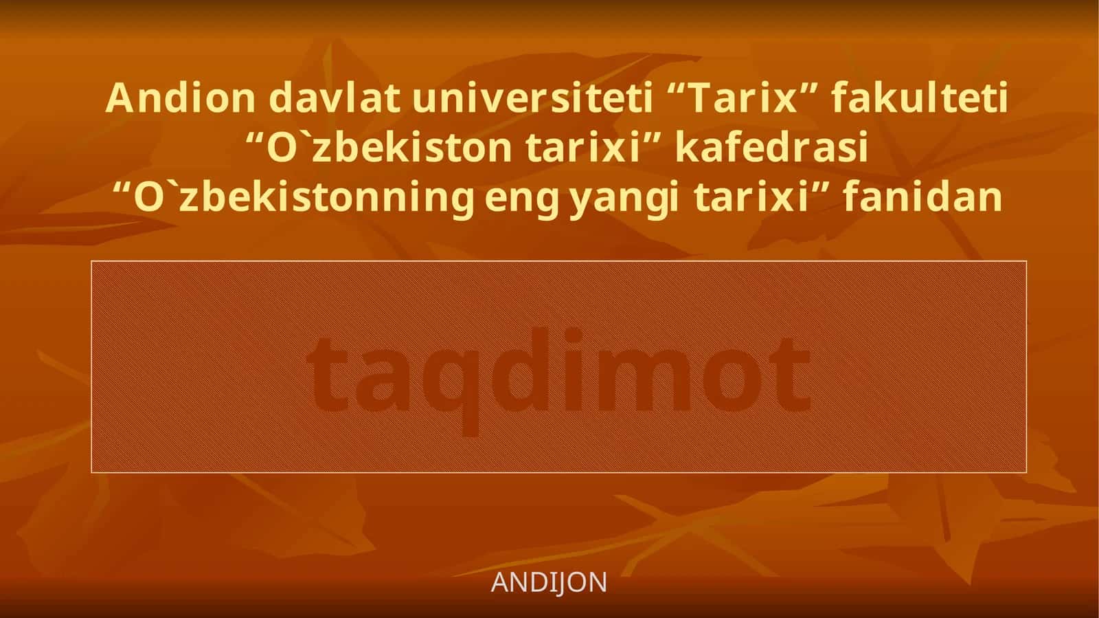 O`zbekistonning eng yaxshi tarixi 1