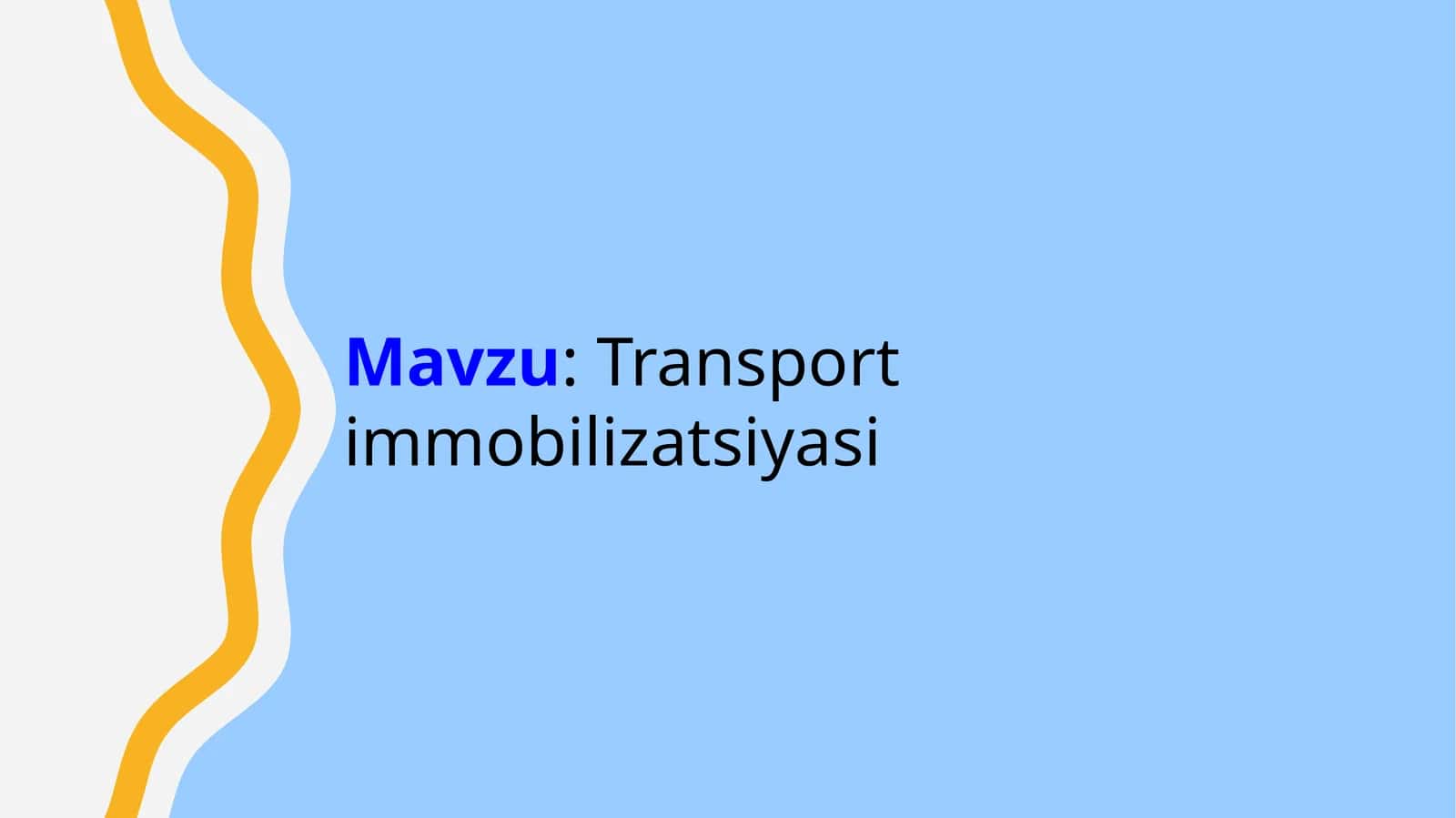 Transport immobilizatsiyasi 1