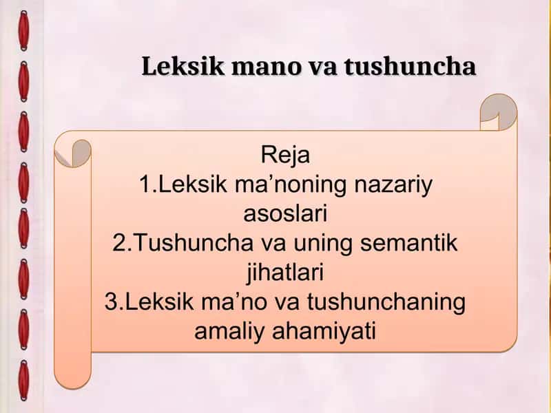 Leksik mano va tushuncha 1