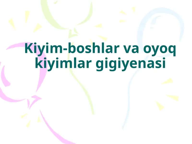 Shaxsiy gigiyena 1