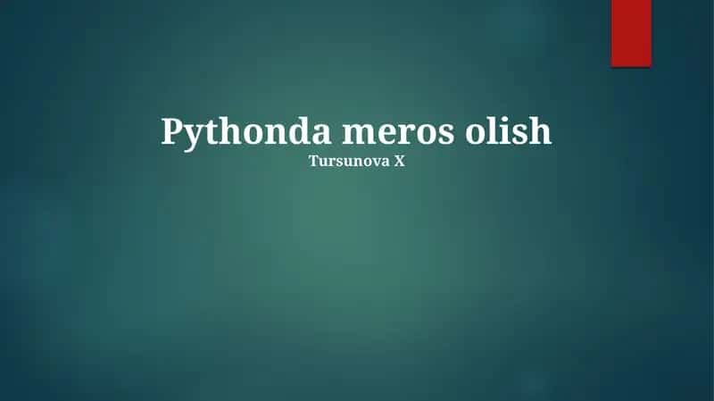 Python Merosi 1