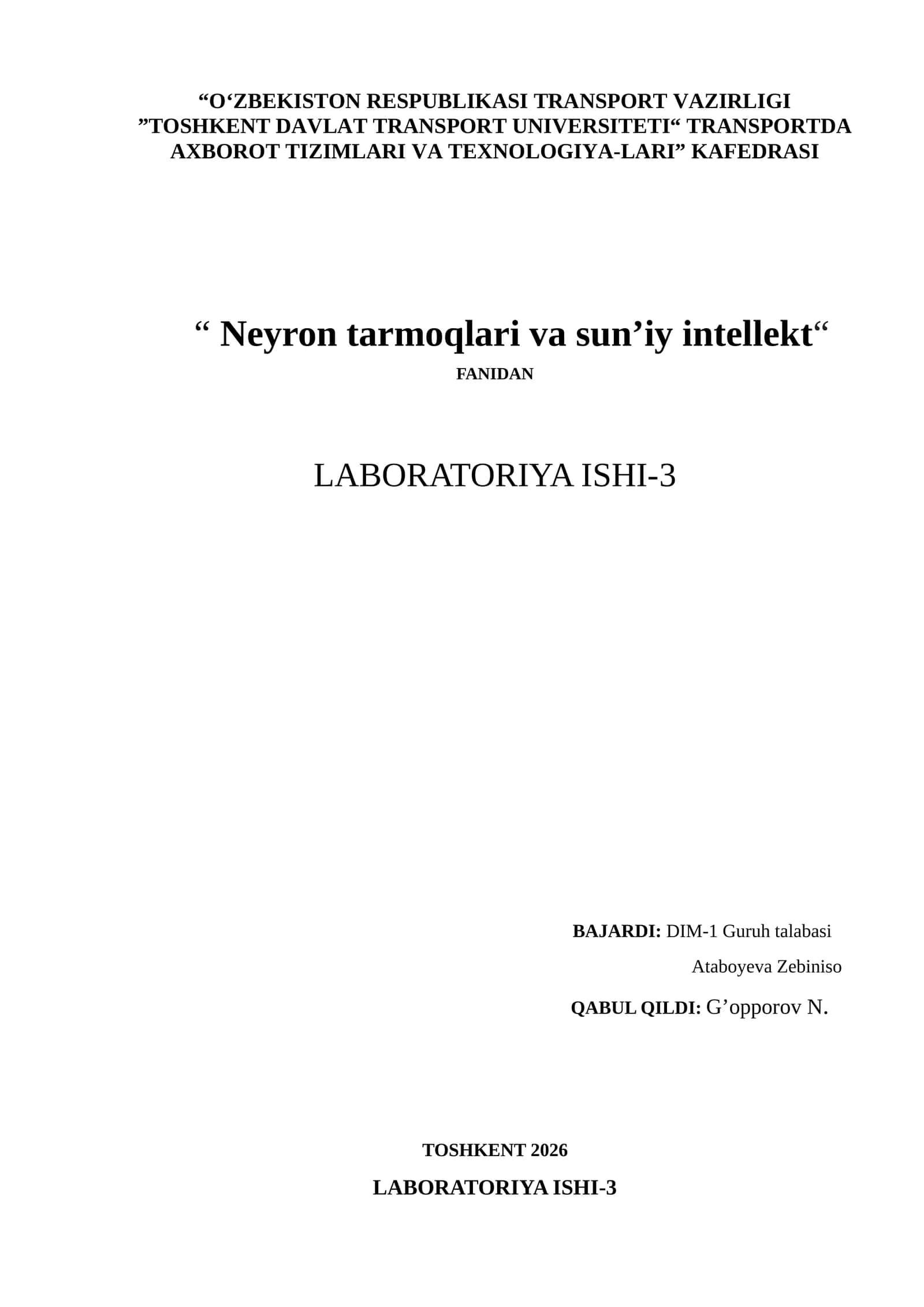 Neyron tarmoqlari va sun’iy intellekt 1