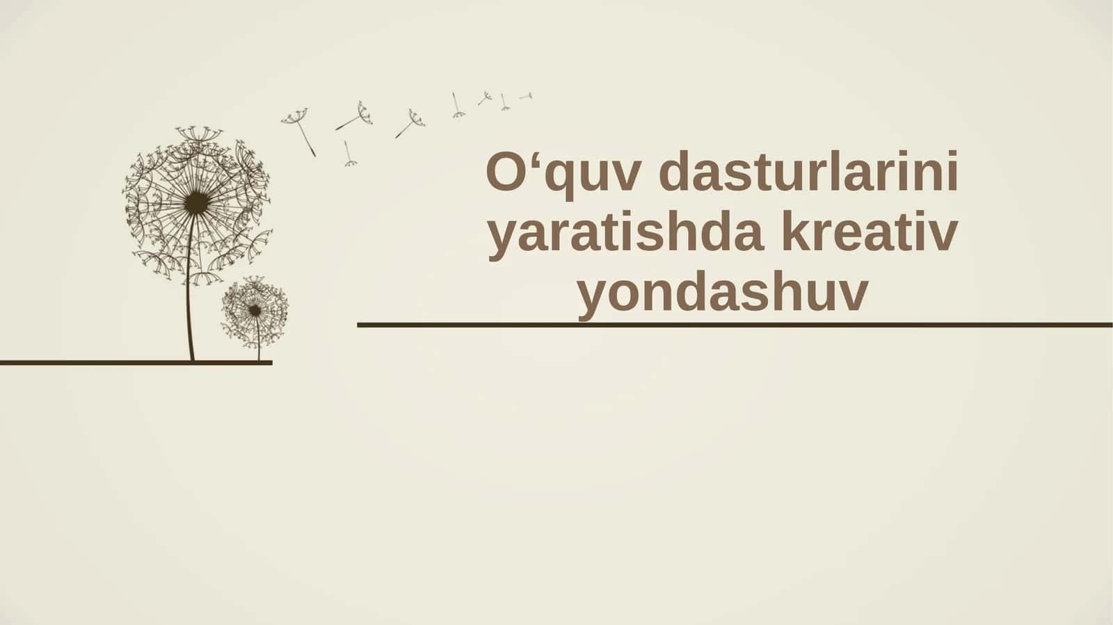 Kreativ yondashuv 1