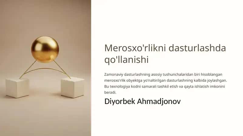 Merosxo'rlikni dasturlashda qo'llanishi 1