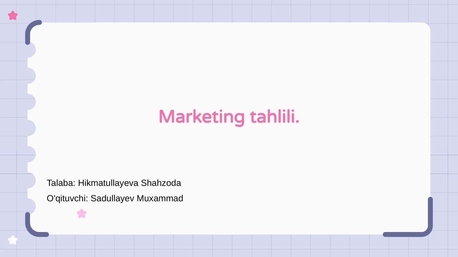 Marketing tahlili 1
