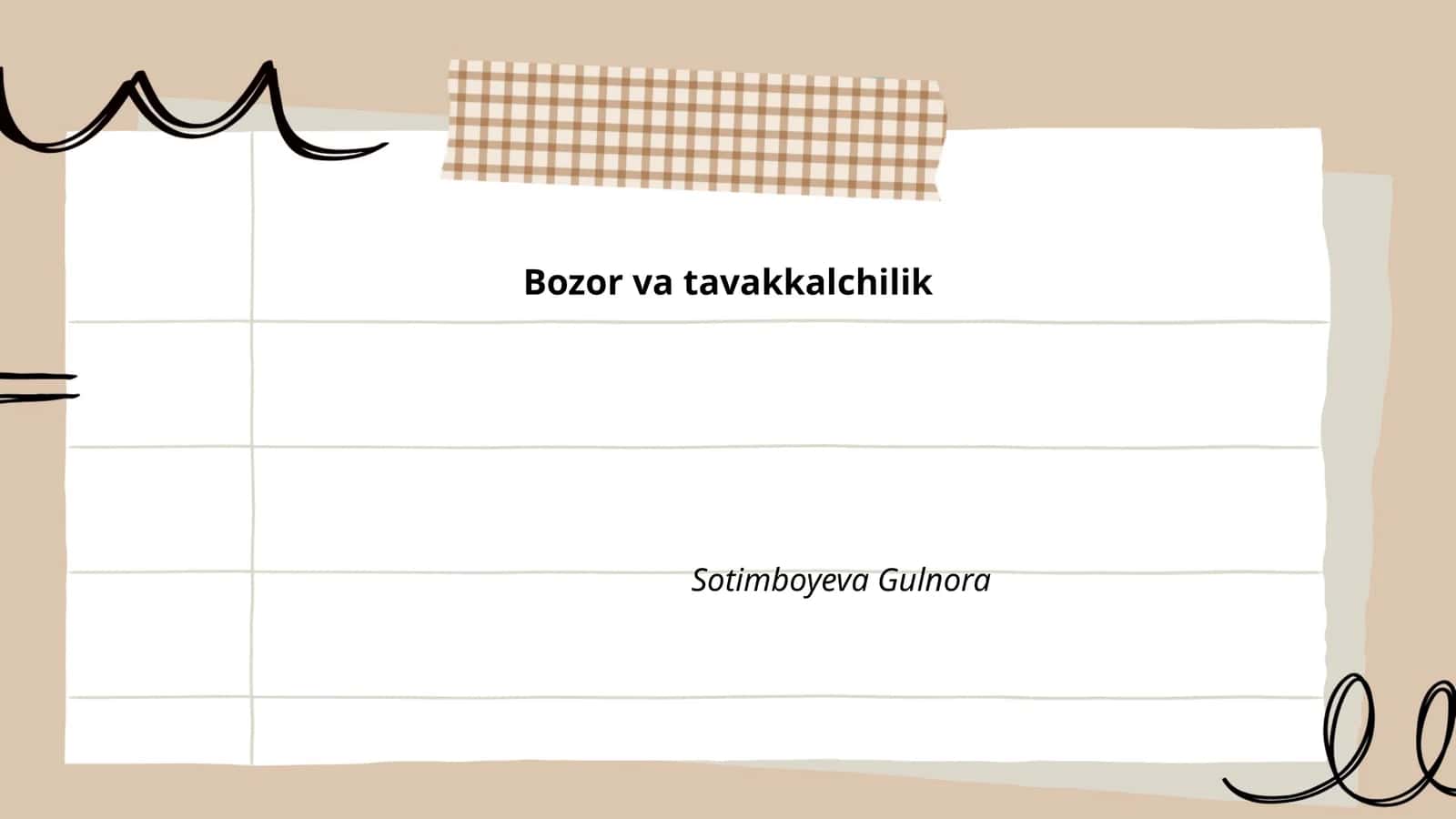 Bozor va tavakkalchilik 1