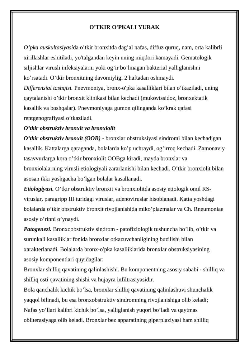 O'tkir obstruktiv bronxit va bronxiolit 1