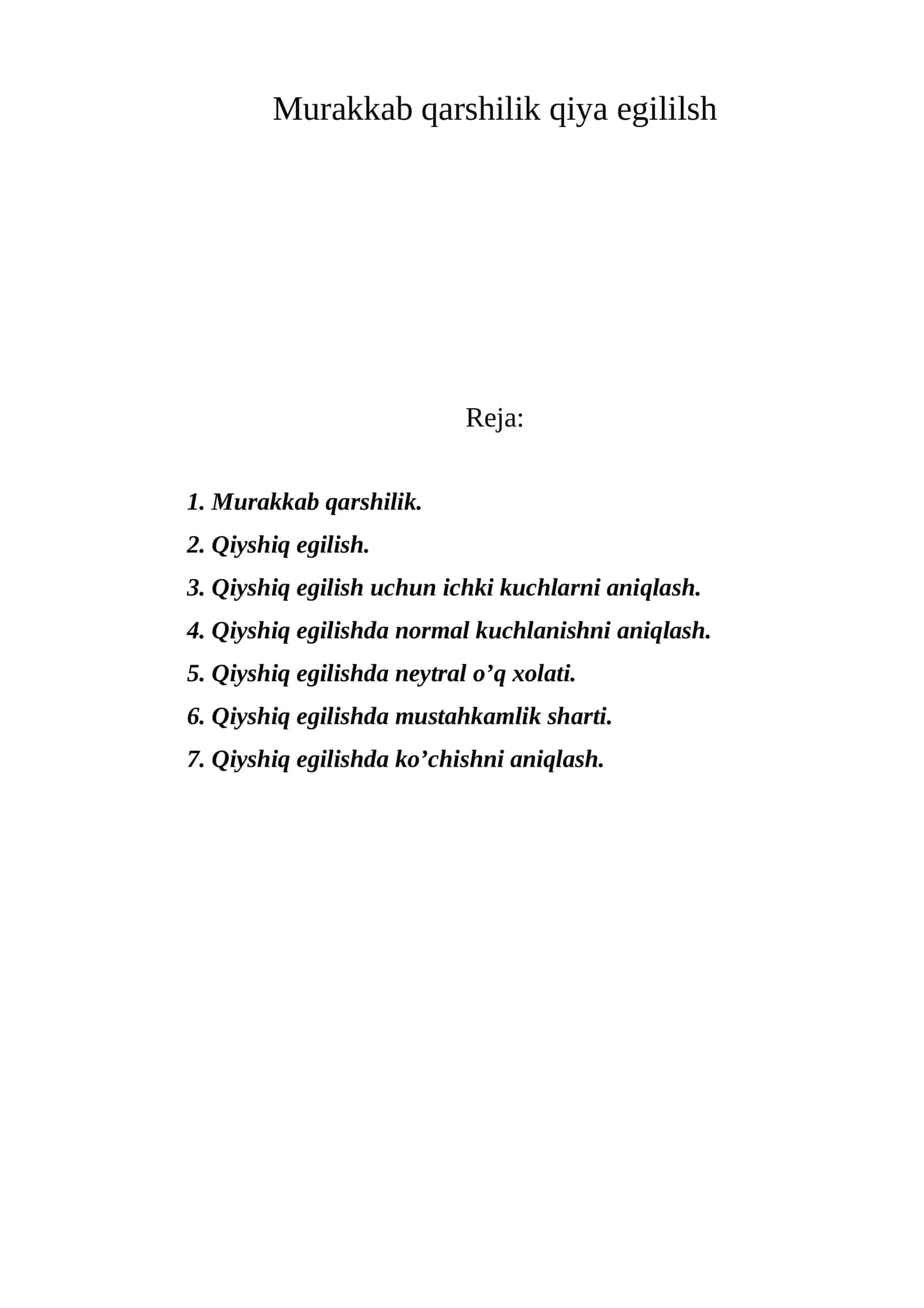 Qiyshiq egilish 1