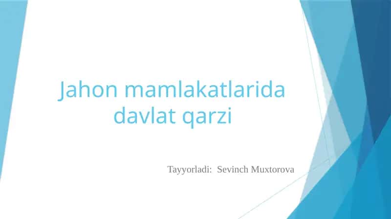 Jahon mamlakatlari davlat qarzi 1