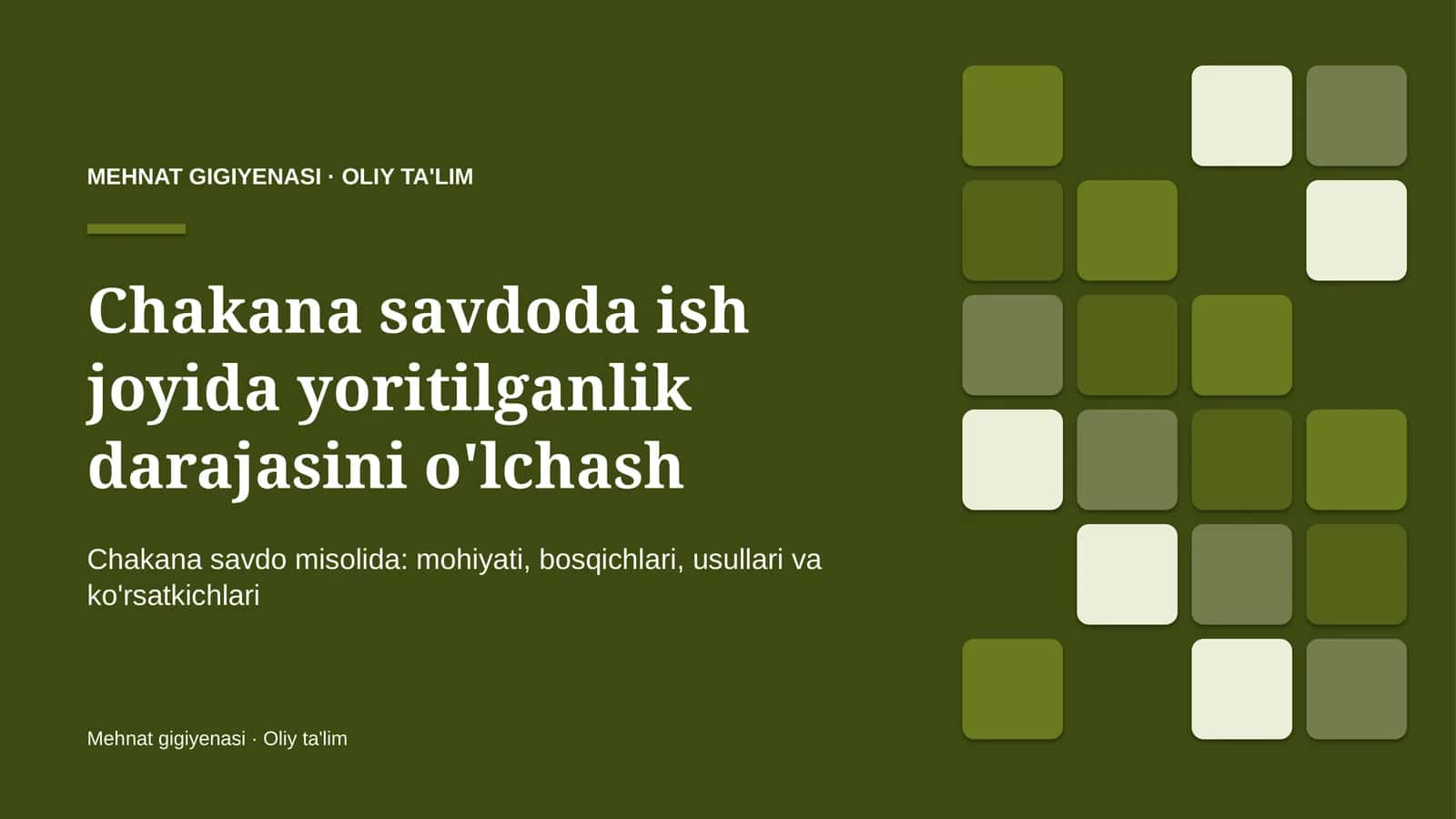 Mehnat gigiyenasi · Oliy ta'lim 1