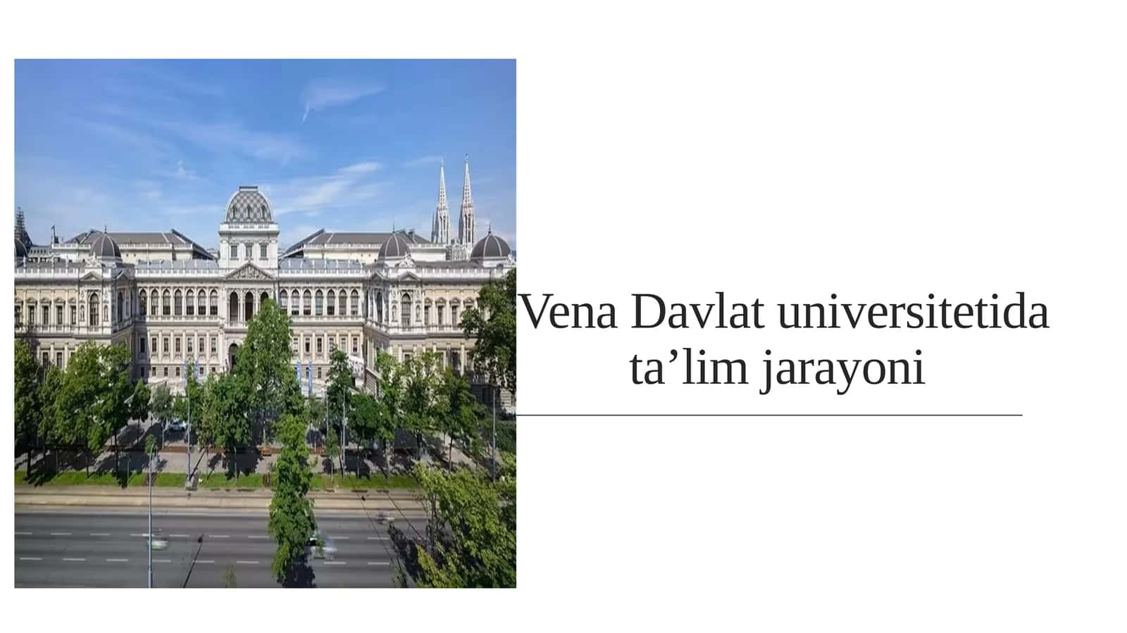 Vena Davlat universiteti data’lim jarayoni 1