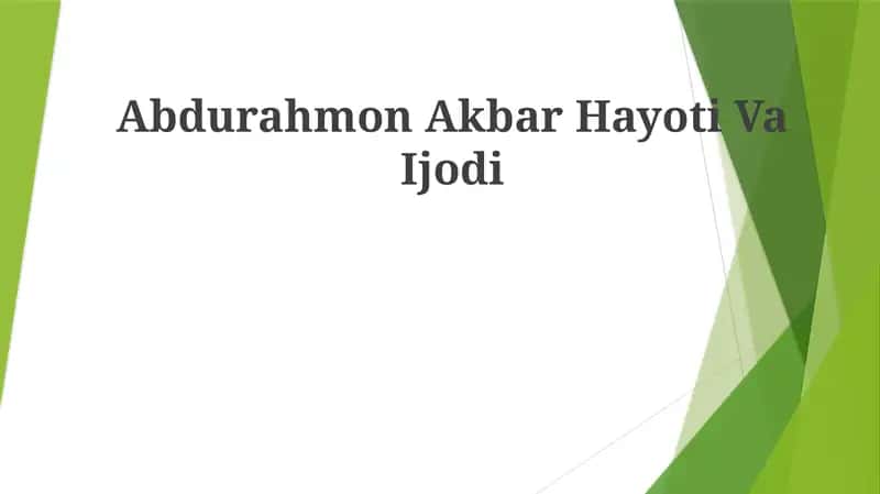 Abdurahmon Akbar HayotiVaIjodi 1