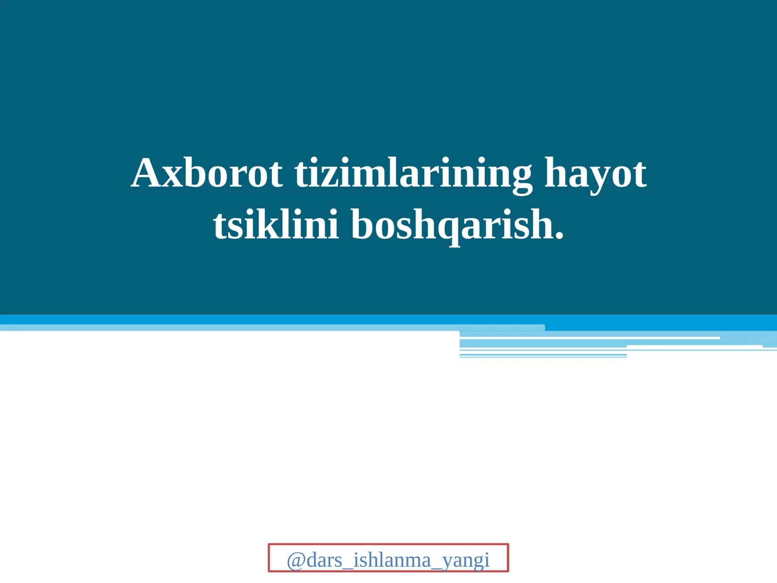 Axborot  tizimlarining  hayot  tsiklini     boshqarish 1
