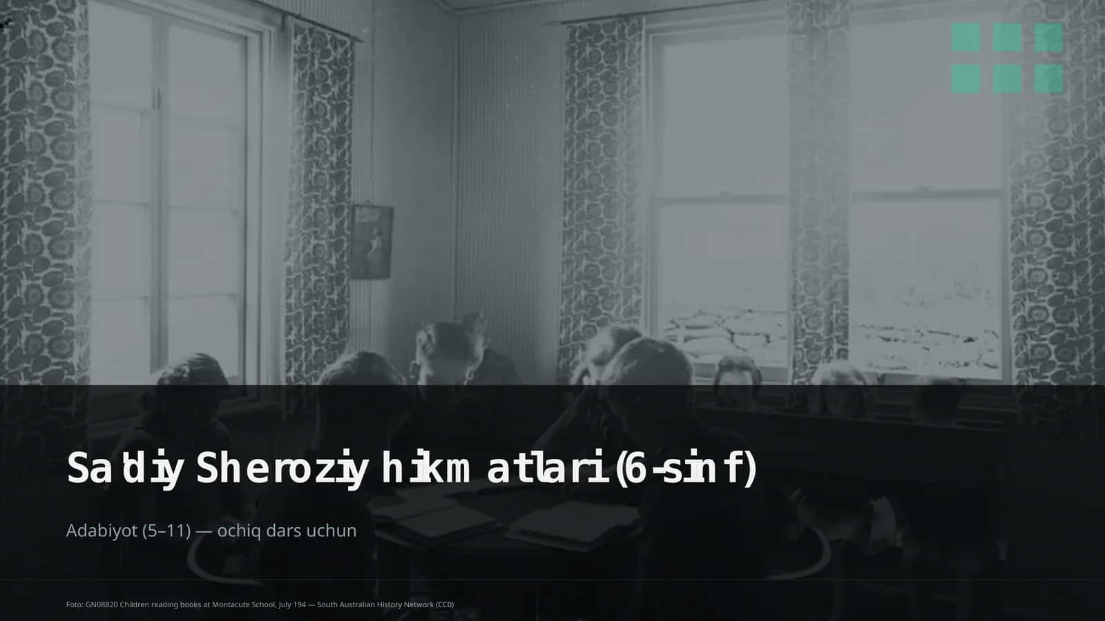 Sa'diy Sheroziy hikmatlari (6-sinf) 1