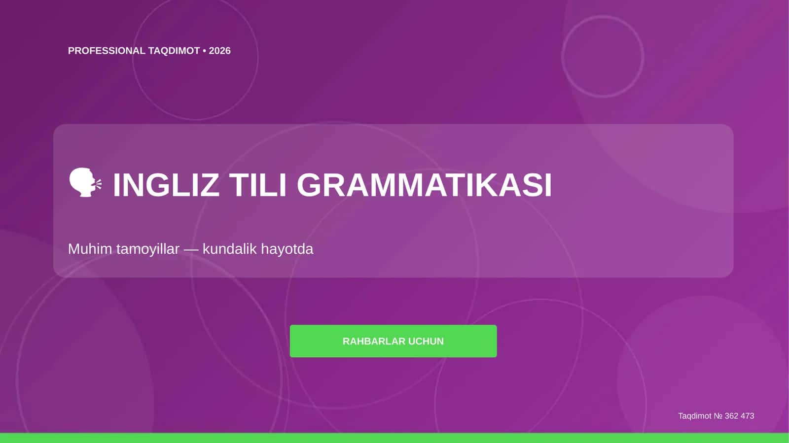 INGLIZ TILI GRAMMATIKASI 1