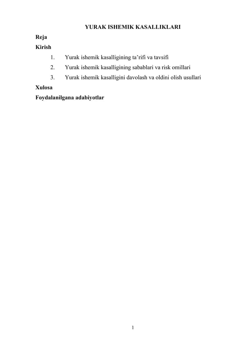 Yurak Ishemik Kasalliklari 1