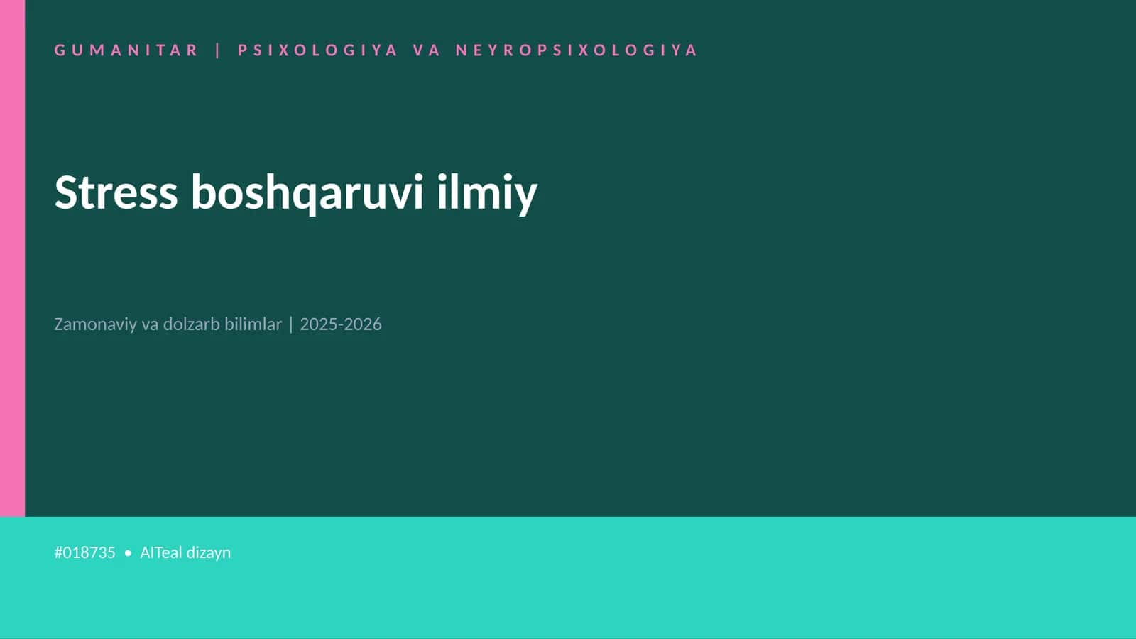 Stress boshqaruvi ilmiy 1