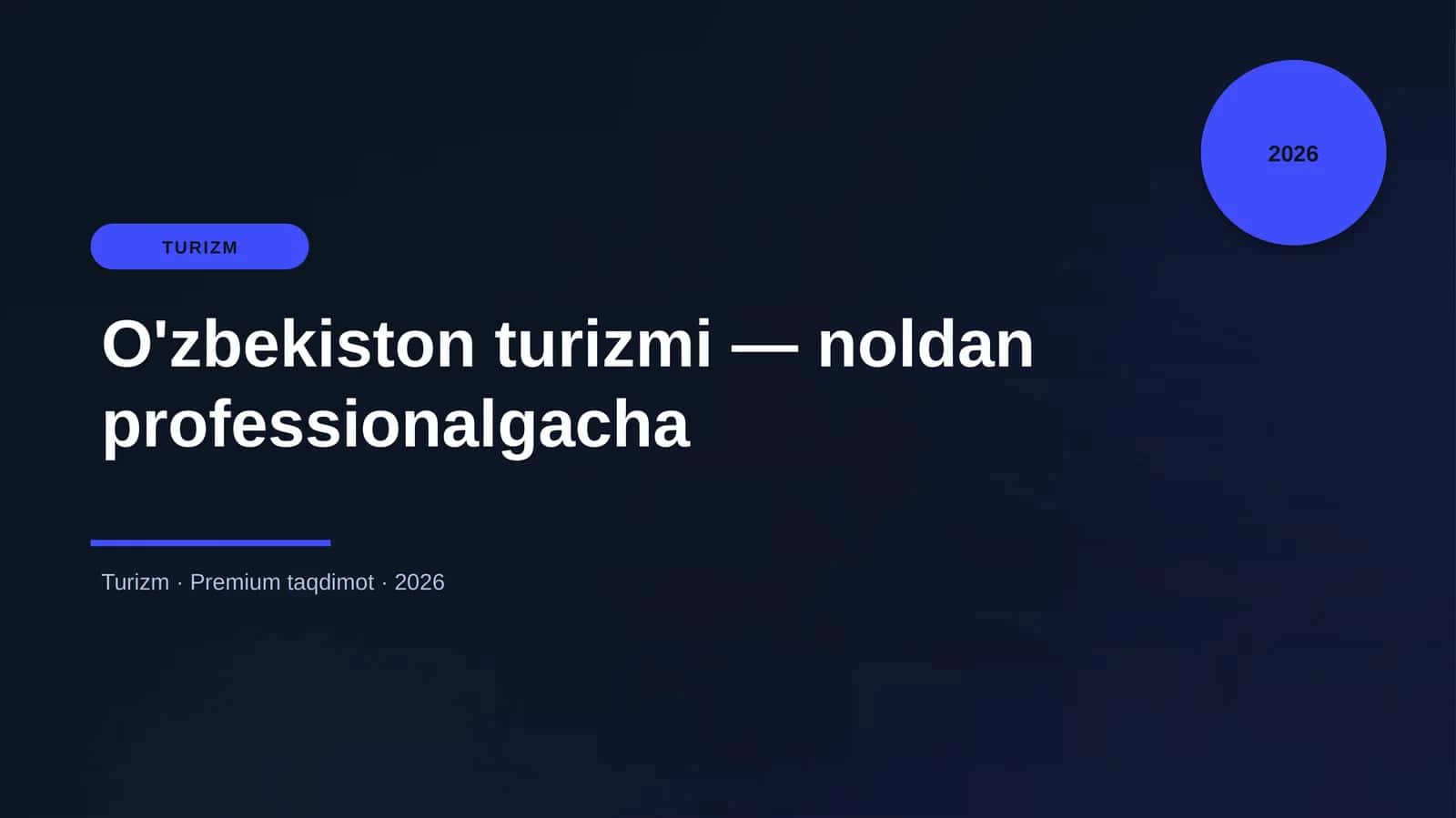 O'zbekiston turizmi — noldan professionalgacha 1