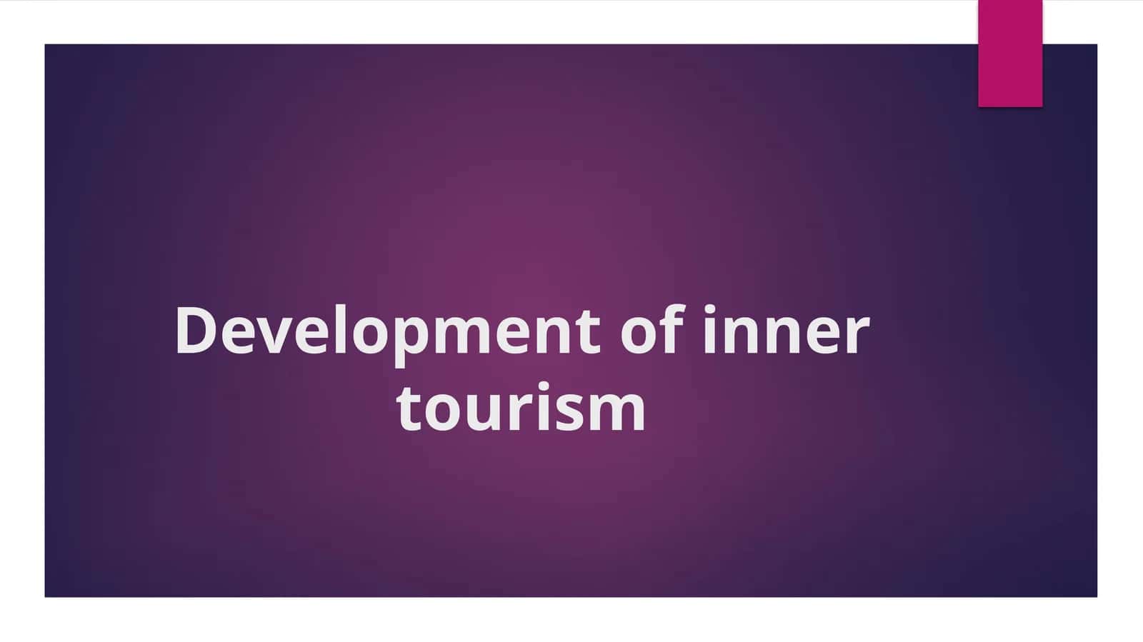 Development of inner tourism 1