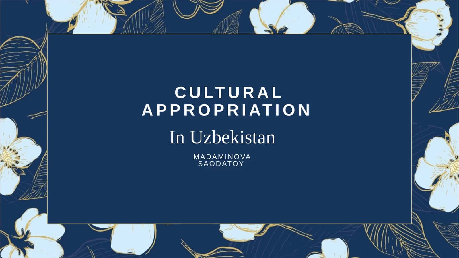 CULTURAL APPROPRIATION 1