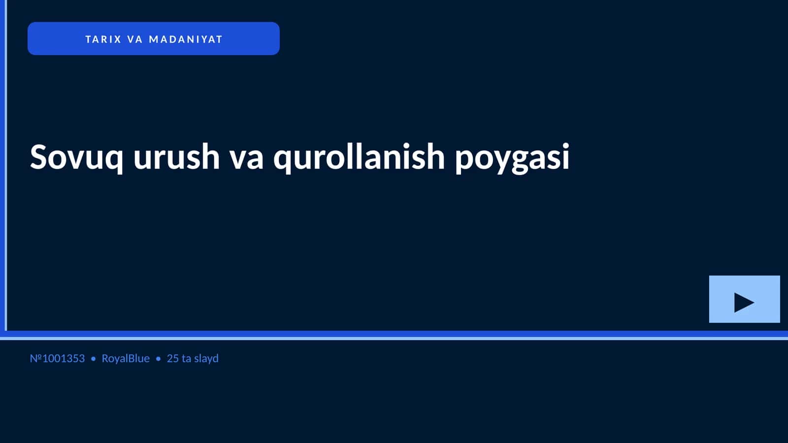 Sovuq urush va qurollanish poygasi 1