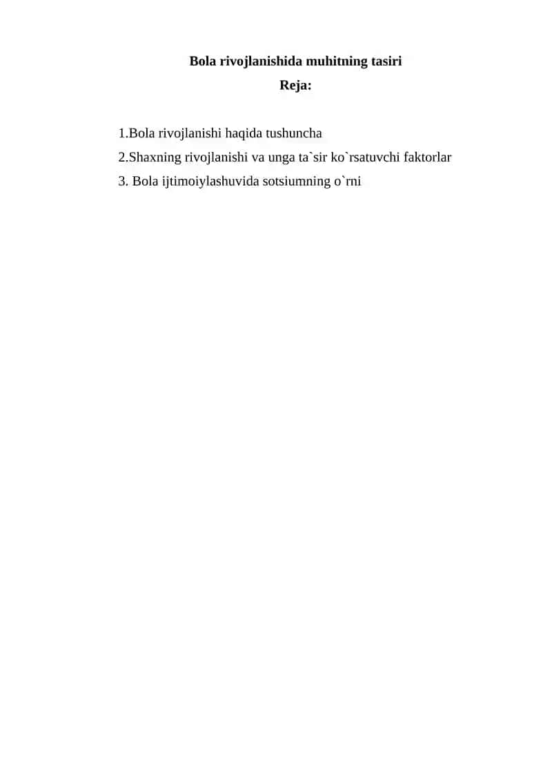 Bola rivojlanishi