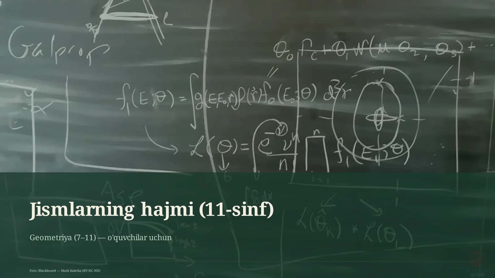 Jismlarning hajmi (11-sinf) 1