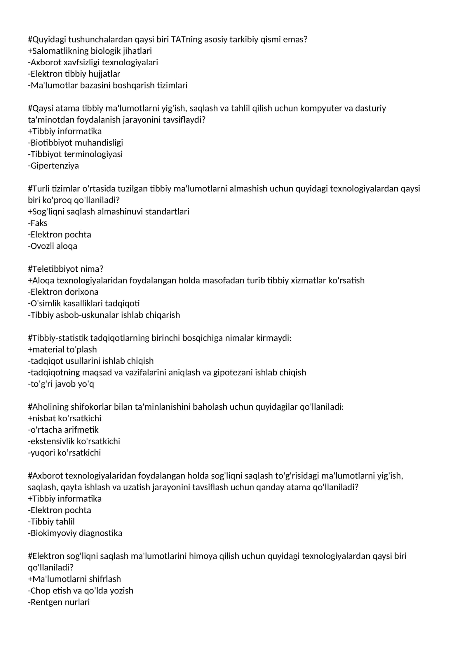 Tibbiy informatika 1
