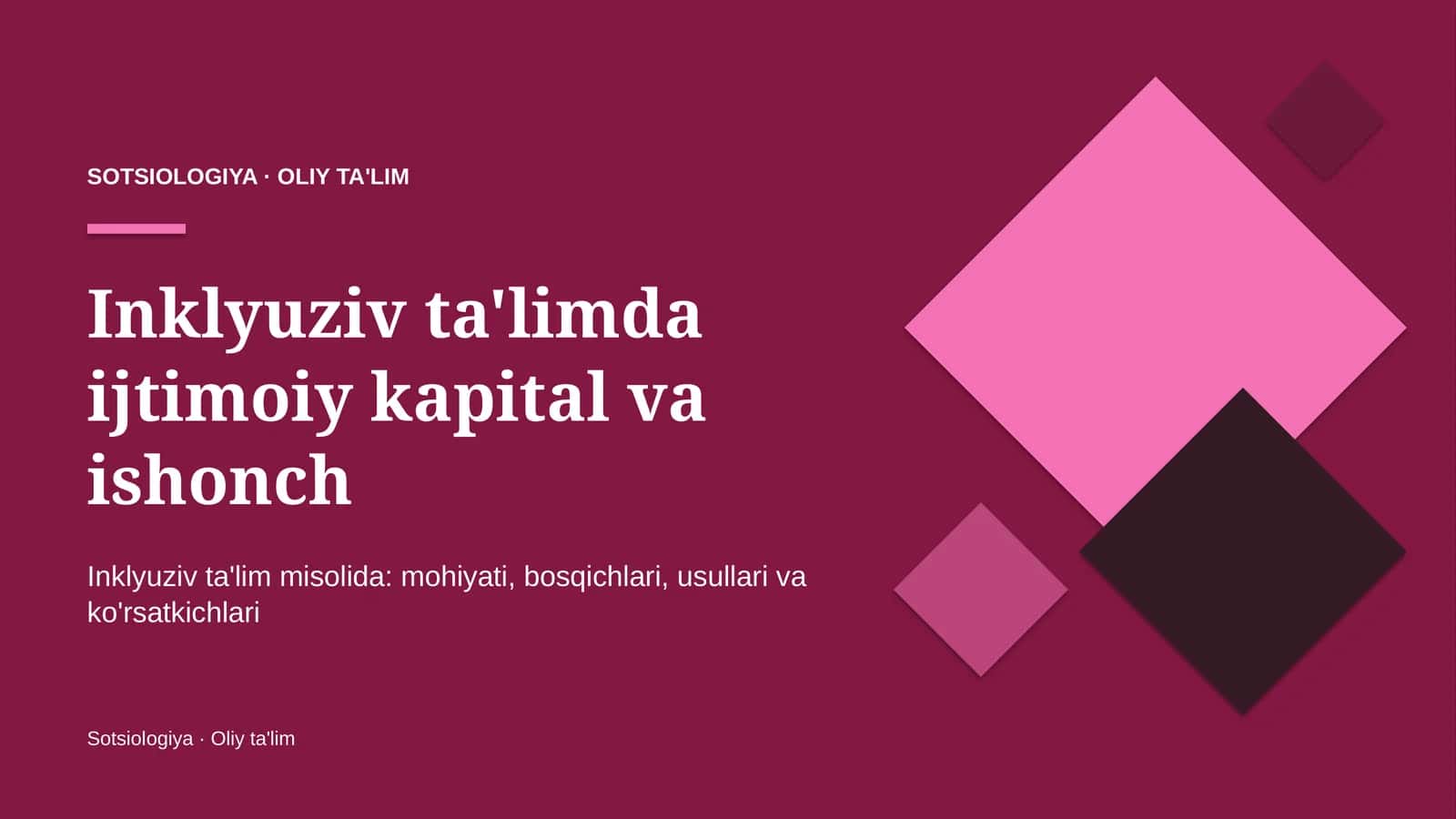Inklyuziv ta'limda ijtimoiy kapital va ishonch 1