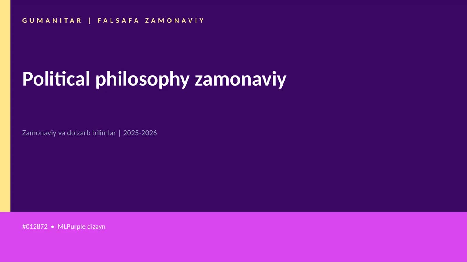 Political philosophy zamonaviy 1