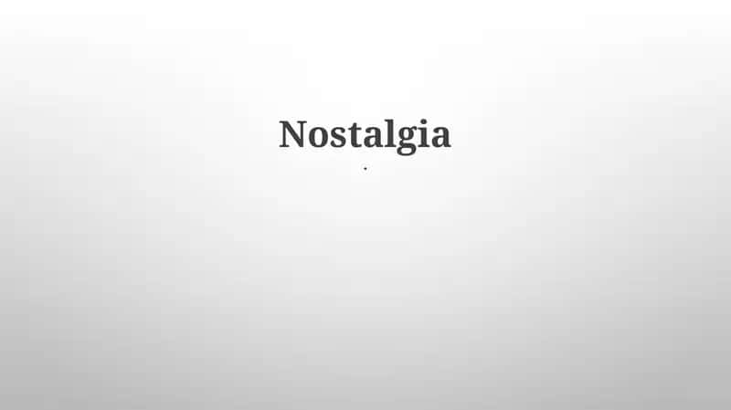 Nostalgia in Popular Culture 1