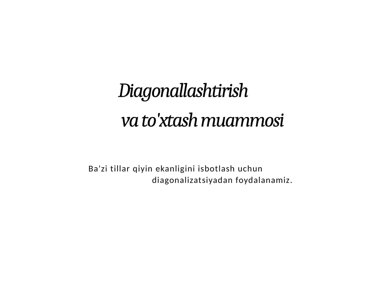Diagonallashtirish 1
