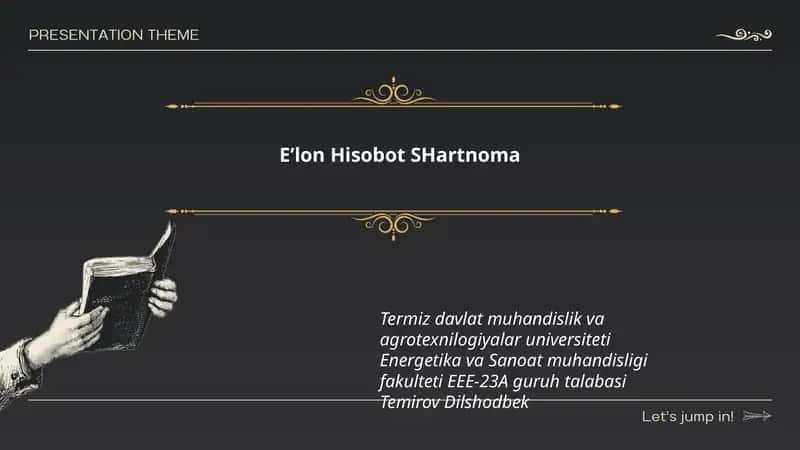 Eʼlon Hisobot SHartnoma 1