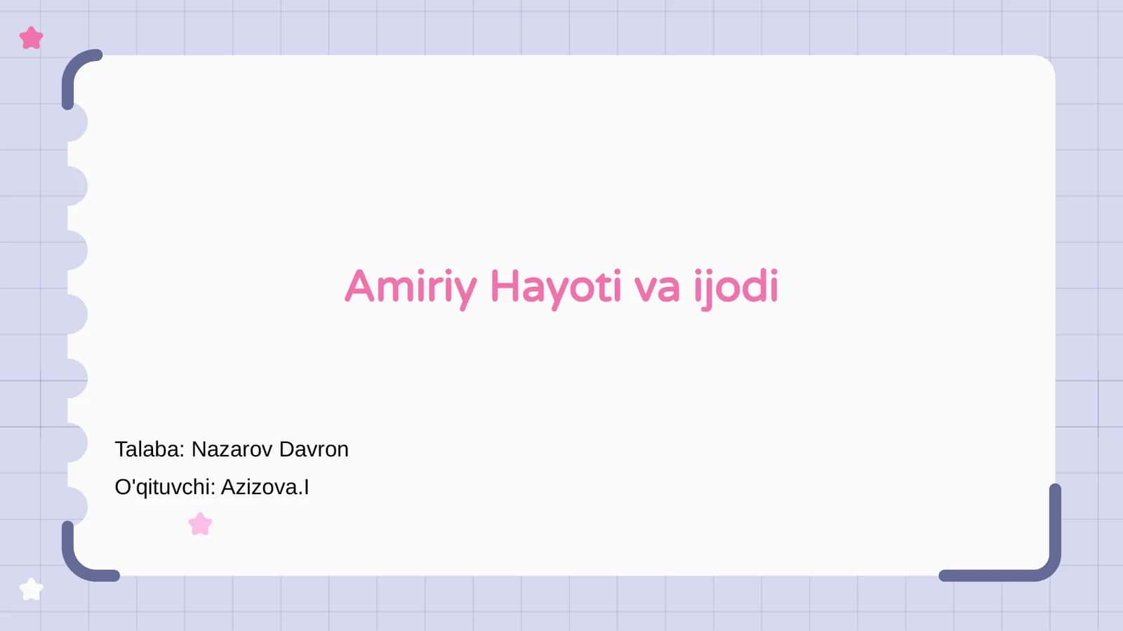 Amiriy Hayoti va Ijodi 1