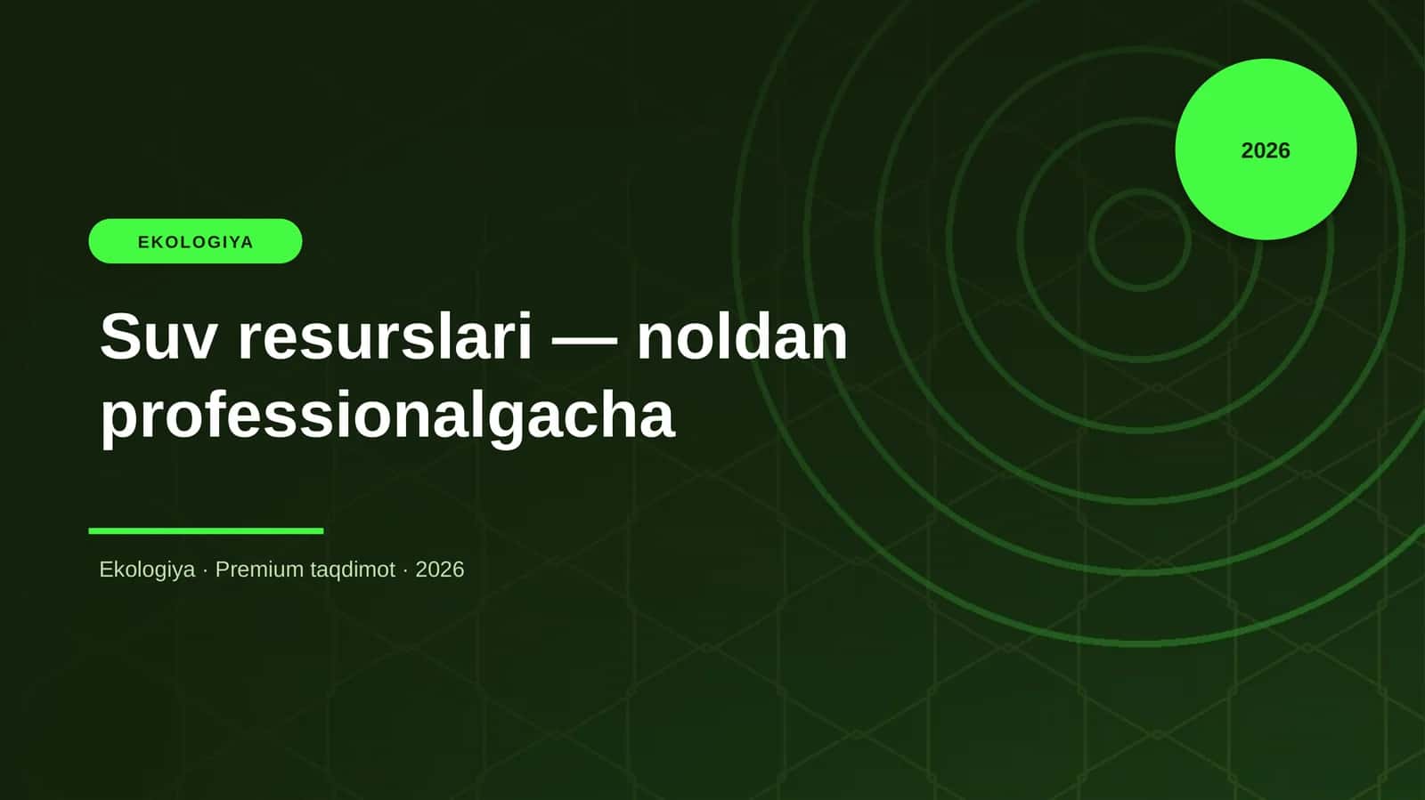 Suv resurslari — noldan professionalgacha 1