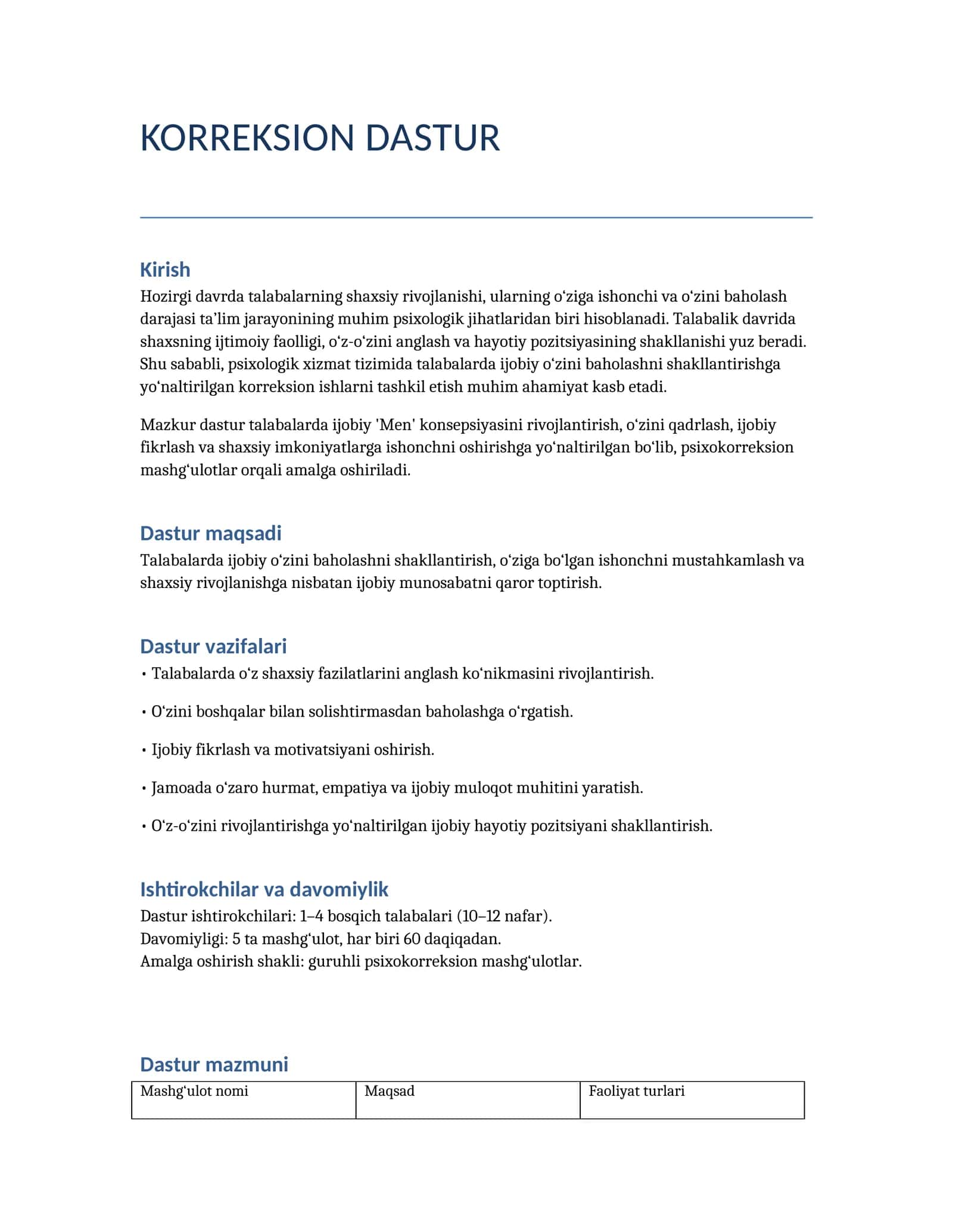 KORREKSION DASTUR 1
